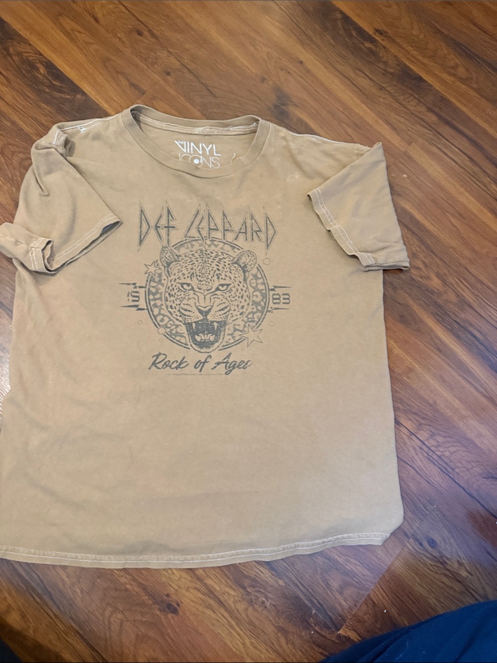 Vinyl Icons Def Leppard Rock of Ages Graphic Tee Brown girls xl
